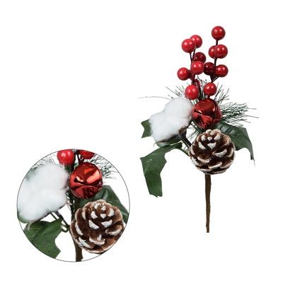 Christmas peak with balls 22 cm (X401)